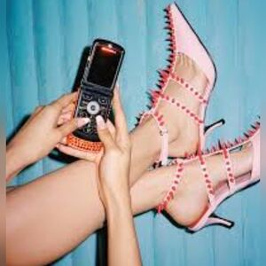 JEFFREY CAMPBELL Step-on-it Pump In Pink Red Combo SZ 7